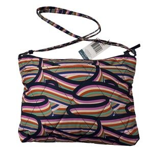 NWT Vera Bradley Large Hipster Crossbody/Shoulder Bag Retro Ribbons Pattern